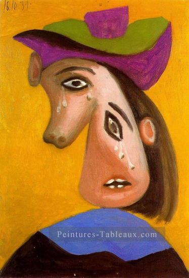 Tête de femme en pleurs 1939 cubiste Peintures à l'huile